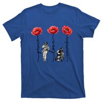 Peace Love Remember Red Poppy Flower Soldier Veteran Day Gift T-Shirt