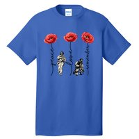 Peace Love Remember Red Poppy Flower Soldier Veteran Day Gift Tall T-Shirt