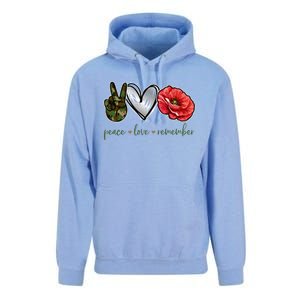 Peace Love Remember Red Poppy Flower Soldier Veteran Day Gift Unisex Surf Hoodie