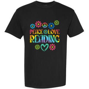 Peace Love Reading Tie Dye Book Lover Bookworm Librarian Garment-Dyed Heavyweight T-Shirt