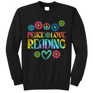 Peace Love Reading Tie Dye Book Lover Bookworm Librarian Sweatshirt