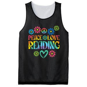 Peace Love Reading Tie Dye Book Lover Bookworm Librarian Mesh Reversible Basketball Jersey Tank