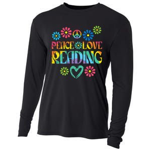 Peace Love Reading Tie Dye Book Lover Bookworm Librarian Cooling Performance Long Sleeve Crew