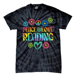 Peace Love Reading Tie Dye Book Lover Bookworm Librarian Tie-Dye T-Shirt