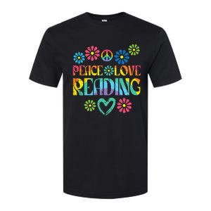 Peace Love Reading Tie Dye Book Lover Bookworm Librarian Softstyle CVC T-Shirt