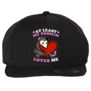 Possum Love Red Valentine Heart Opossum Lovers Gift Possum Gift Wool Snapback Cap