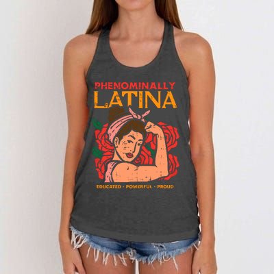 Phenominally Latina Rosie Hispanic Heritage Month Women's Knotted Racerback Tank