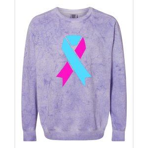 Pro Life Ribbon Pregnancy Infant Loss Awareness Stop Abortion Colorblast Crewneck Sweatshirt