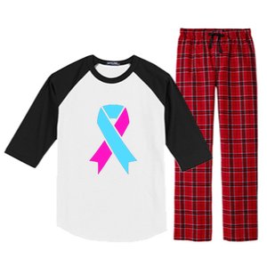 Pro Life Ribbon Pregnancy Infant Loss Awareness Stop Abortion Raglan Sleeve Pajama Set