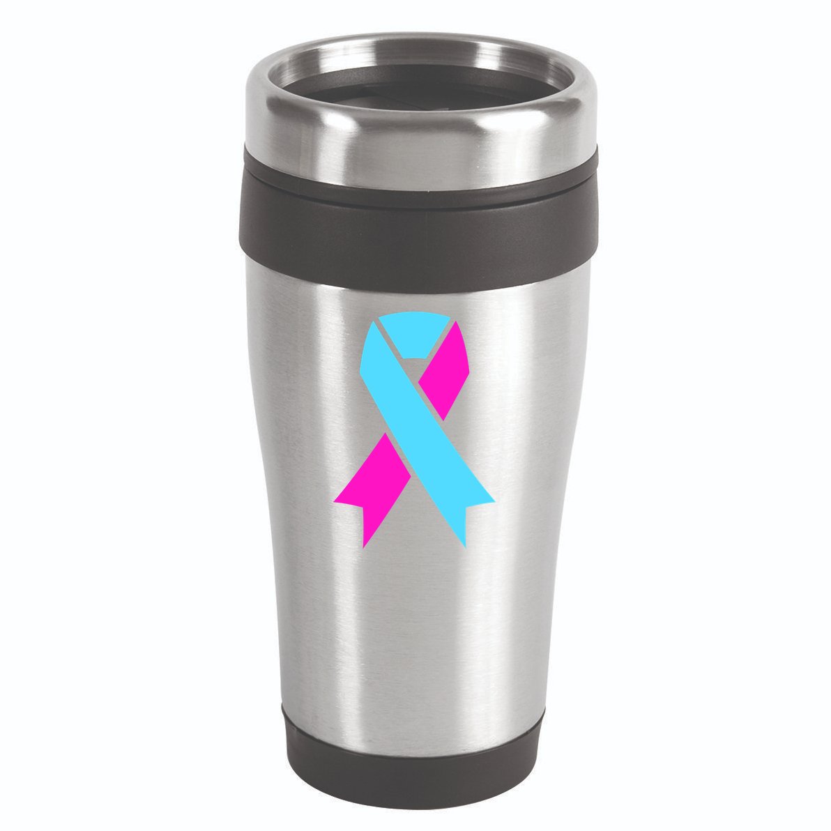 Pro Life Ribbon Pregnancy Infant Loss Awareness Stop Abortion 16oz Travel Tumbler