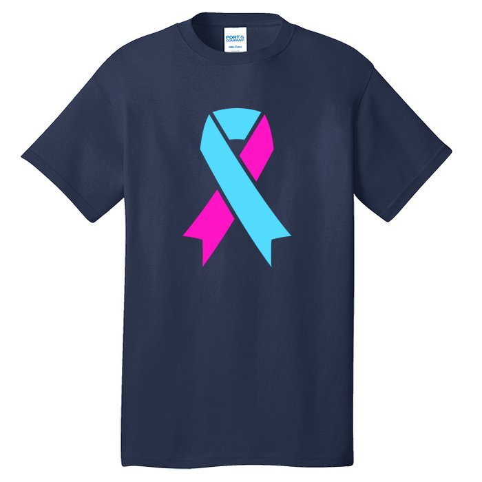 Pro Life Ribbon Pregnancy Infant Loss Awareness Stop Abortion Tall T-Shirt