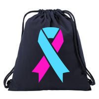 Pro Life Ribbon Pregnancy Infant Loss Awareness Stop Abortion Drawstring Bag