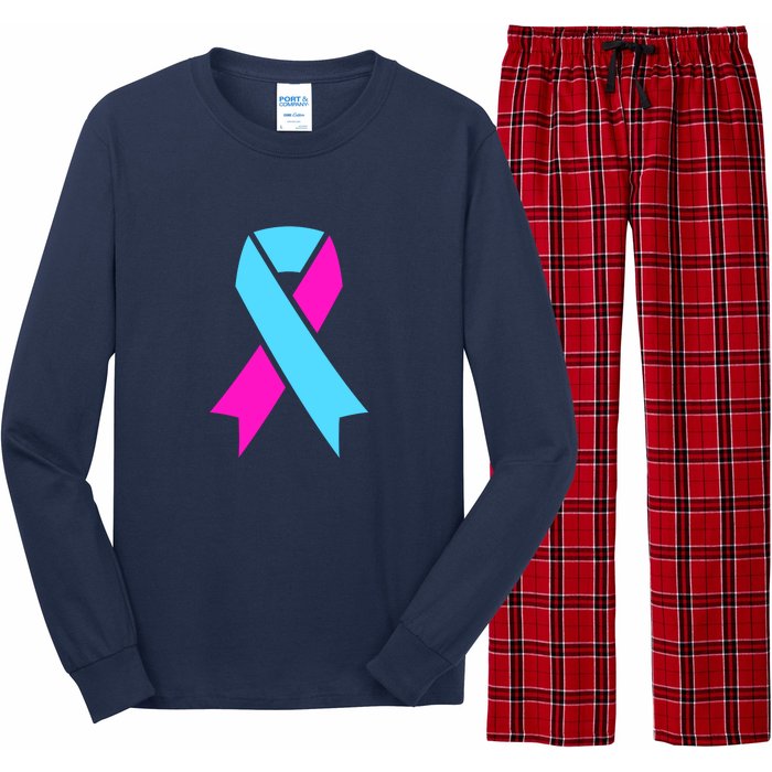 Pro Life Ribbon Pregnancy Infant Loss Awareness Stop Abortion Long Sleeve Pajama Set