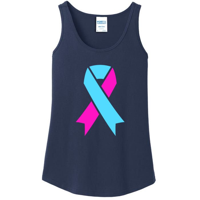 Pro Life Ribbon Pregnancy Infant Loss Awareness Stop Abortion Ladies Essential Tank