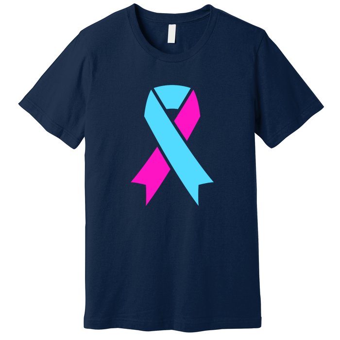 Pro Life Ribbon Pregnancy Infant Loss Awareness Stop Abortion Premium T-Shirt