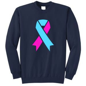 Pro Life Ribbon Pregnancy Infant Loss Awareness Stop Abortion Tall Sweatshirt