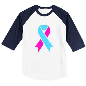 Pro Life Ribbon Pregnancy Infant Loss Awareness Stop Abortion Baseball Sleeve Shirt