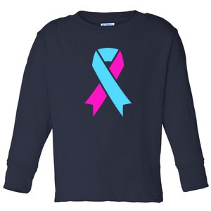 Pro Life Ribbon Pregnancy Infant Loss Awareness Stop Abortion Toddler Long Sleeve Shirt