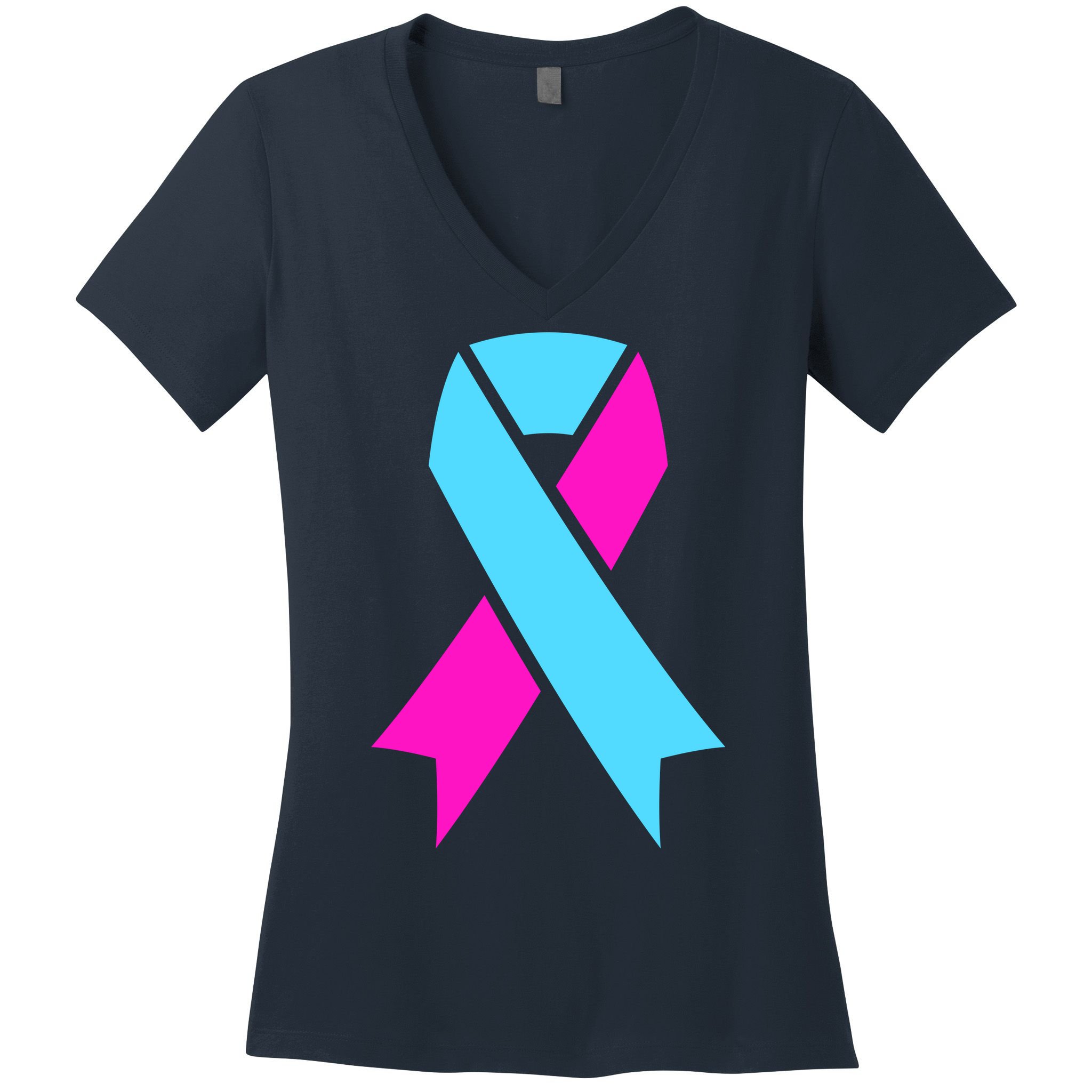 Pro Life Ribbon Pregnancy Infant Loss Awareness Stop Abortion Women's V-Neck T-Shirt