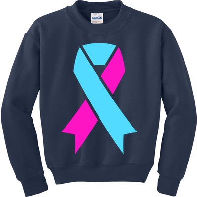 Pro Life Ribbon Pregnancy Infant Loss Awareness Stop Abortion Kids Sweatshirt