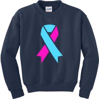 Pro Life Ribbon Pregnancy Infant Loss Awareness Stop Abortion Kids Sweatshirt