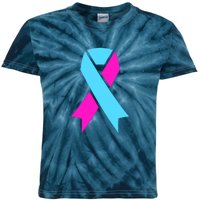 Pro Life Ribbon Pregnancy Infant Loss Awareness Stop Abortion Kids Tie-Dye T-Shirt