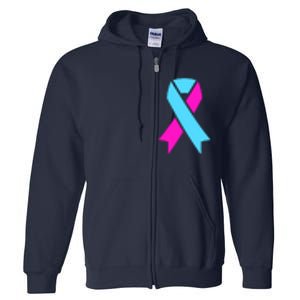 Pro Life Ribbon Pregnancy Infant Loss Awareness Stop Abortion Full Zip Hoodie