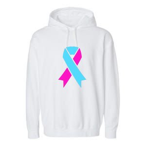 Pro Life Ribbon Pregnancy Infant Loss Awareness Stop Abortion Garment-Dyed Fleece Hoodie