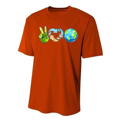 Peace Love Recycle Earth Celebrate Earth Day Everyday Performance Sprint T-Shirt