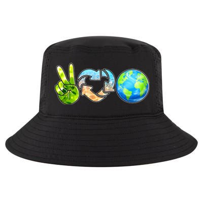 Peace Love Recycle Earth Celebrate Earth Day Everyday Cool Comfort Performance Bucket Hat