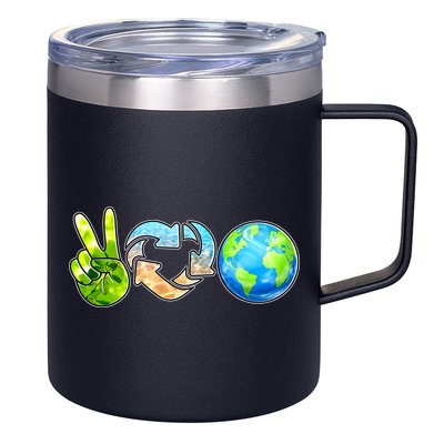 Peace Love Recycle Earth Celebrate Earth Day Everyday 12oz Stainless Steel Coffee Mug