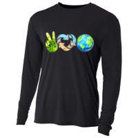 Peace Love Recycle Earth Celebrate Earth Day Everyday Cooling Performance Long Sleeve Crew