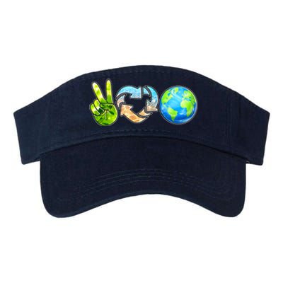 Peace Love Recycle Earth Celebrate Earth Day Everyday Valucap Bio-Washed Visor