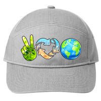 Peace Love Recycle Earth Celebrate Earth Day Everyday 7-Panel Snapback Hat