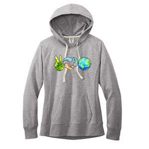 Peace Love Recycle Earth Celebrate Earth Day Everyday Women's Fleece Hoodie