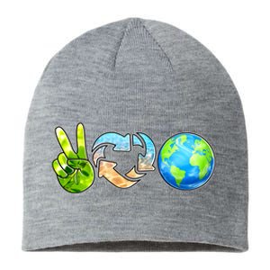 Peace Love Recycle Earth Celebrate Earth Day Everyday Sustainable Beanie