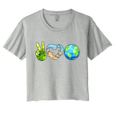 Peace Love Recycle Earth Celebrate Earth Day Everyday Crop Top