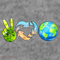 Peace Love Recycle Earth Celebrate Earth Day Everyday Womens T-Shirt