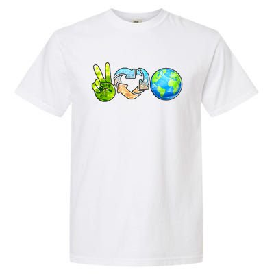 Peace Love Recycle Earth Celebrate Earth Day Everyday Garment-Dyed Heavyweight T-Shirt