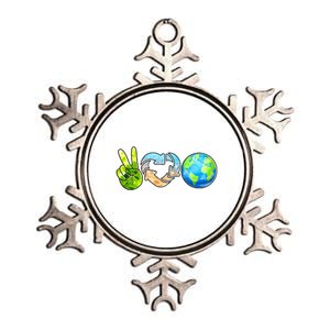 Peace Love Recycle Earth Celebrate Earth Day Everyday Metallic Star Ornament