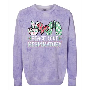 Peace Love Respiratory Therapist Christmas Lung Therapy Colorblast Crewneck Sweatshirt