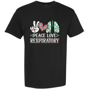 Peace Love Respiratory Therapist Christmas Lung Therapy Garment-Dyed Heavyweight T-Shirt