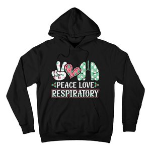 Peace Love Respiratory Therapist Christmas Lung Therapy Hoodie