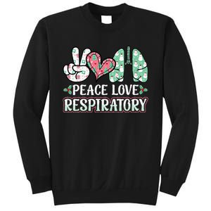 Peace Love Respiratory Therapist Christmas Lung Therapy Sweatshirt