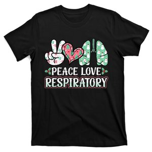 Peace Love Respiratory Therapist Christmas Lung Therapy T-Shirt