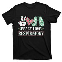 Peace Love Respiratory Therapist Christmas Lung Therapy T-Shirt