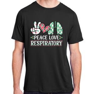 Peace Love Respiratory Therapist Christmas Lung Therapy Adult ChromaSoft Performance T-Shirt