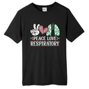 Peace Love Respiratory Therapist Christmas Lung Therapy Tall Fusion ChromaSoft Performance T-Shirt