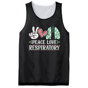 Peace Love Respiratory Therapist Christmas Lung Therapy Mesh Reversible Basketball Jersey Tank