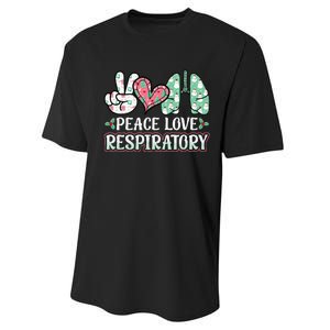 Peace Love Respiratory Therapist Christmas Lung Therapy Performance Sprint T-Shirt